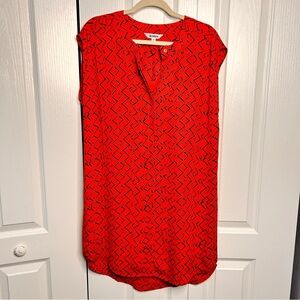 BB Dakota Women's‎ Red Black Button Down Sleeveless High Low Dress Size Medium
